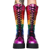LGBT Pride Sequin Mid Calf Boots